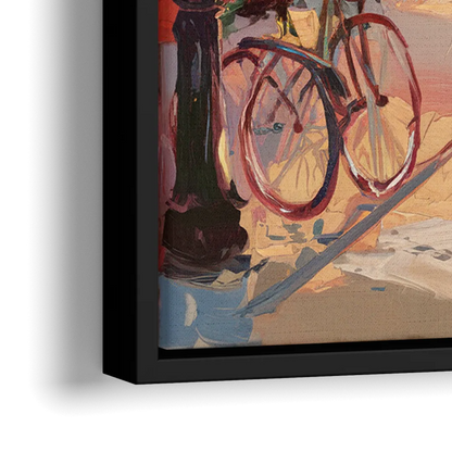 Mackinac Island Main Street Charm - Close-Up Black Frame Canvas