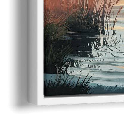 Chesapeake Coastal Sunrise - Close-Up White Frame Canvas