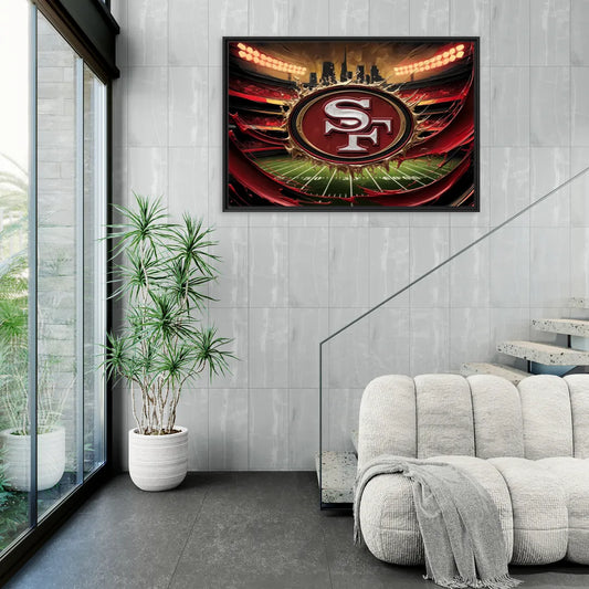 San Francisco 49Ers Team Pride - Living Room Black Frame Canvas