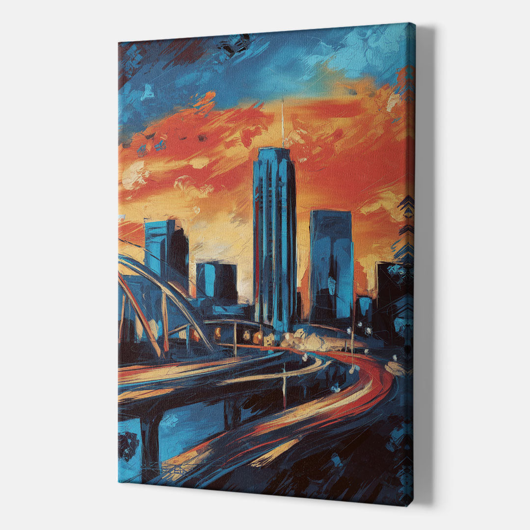Oklahoma City Thunder Skyline - Canvas Wall Art Indoor