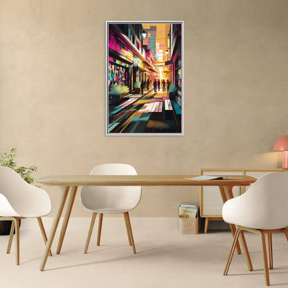 Garland Vibrant Streets - Living Room White Frame Canvas