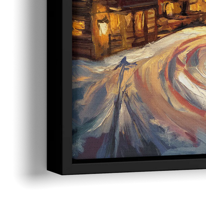 Park City Sunset Glow - Close-Up Black Frame Canvas