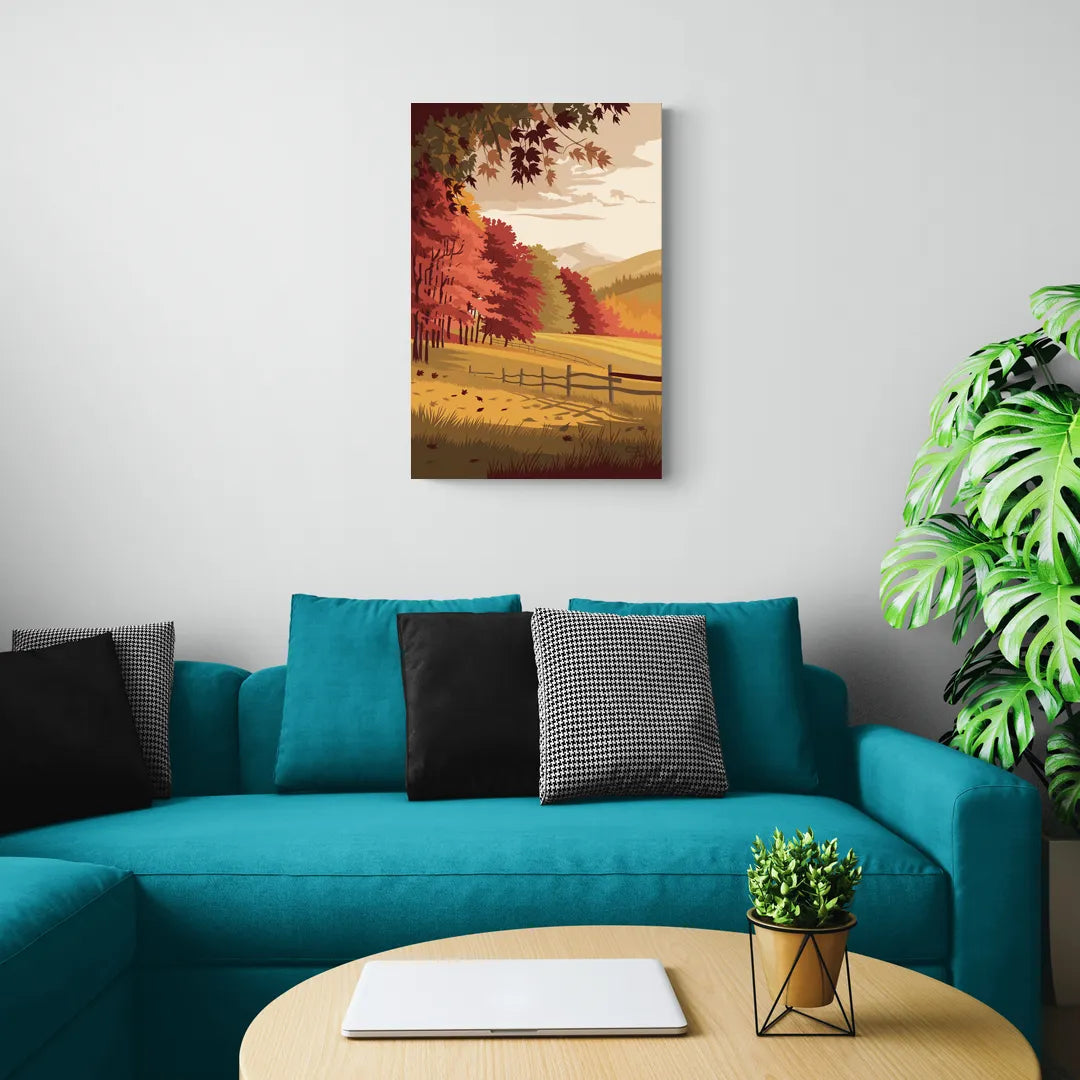Burlington Fall Foliage - Canvas Wall Art Living Room