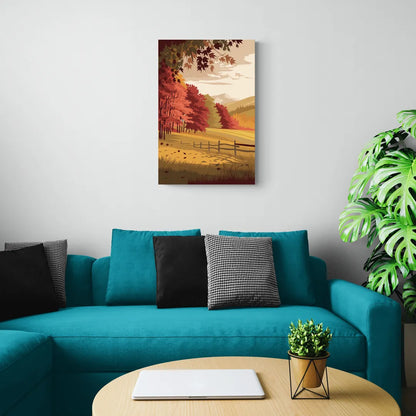 Burlington Fall Foliage - Canvas Wall Art Living Room