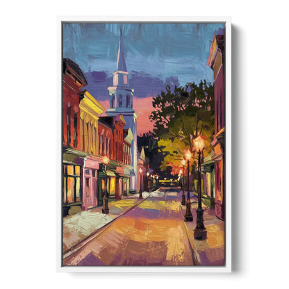 Burlington Historic Downtown - White Frame Canvas
