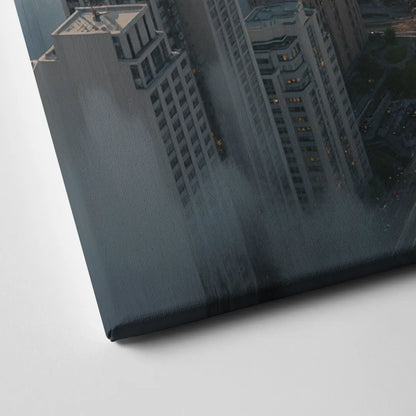 Vancouver Foggy Skyline Canvas Close Up