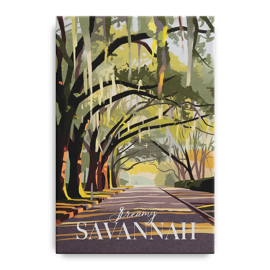 Savannah Spanish Moss Streets - Canvas Wall Art