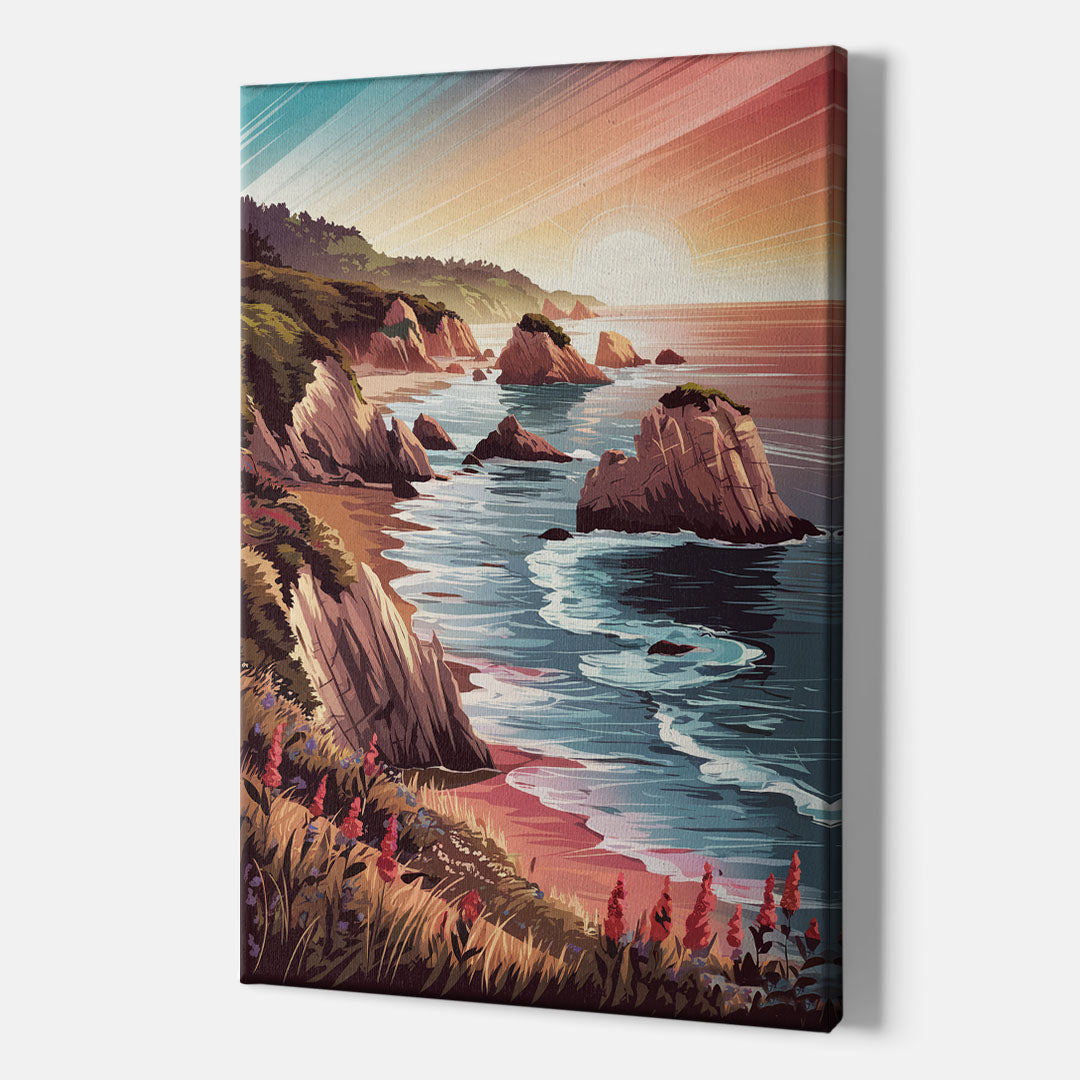 Big Sur Coastal Sunset - Canvas Wall Art Indoor