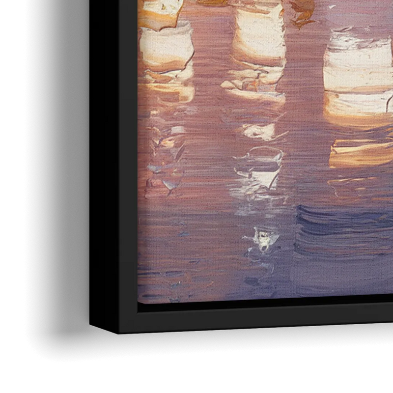 San Diego Downtown Skyline - Close-Up Black Frame Canvas