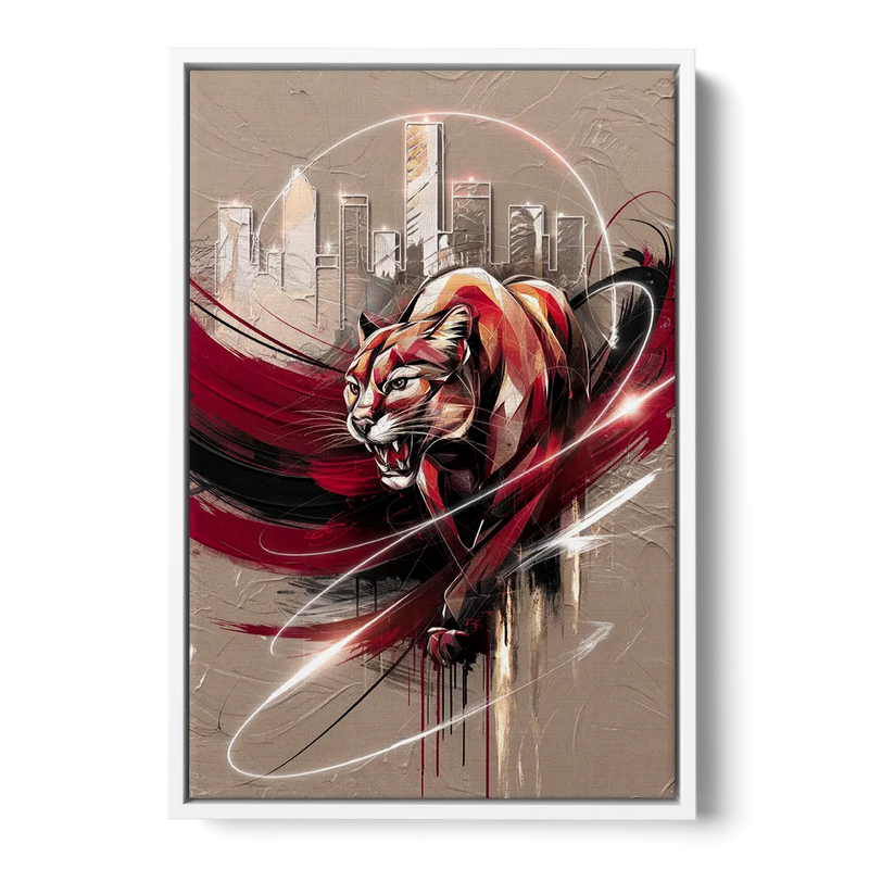 Houston Cougars Passion - White Frame Canvas