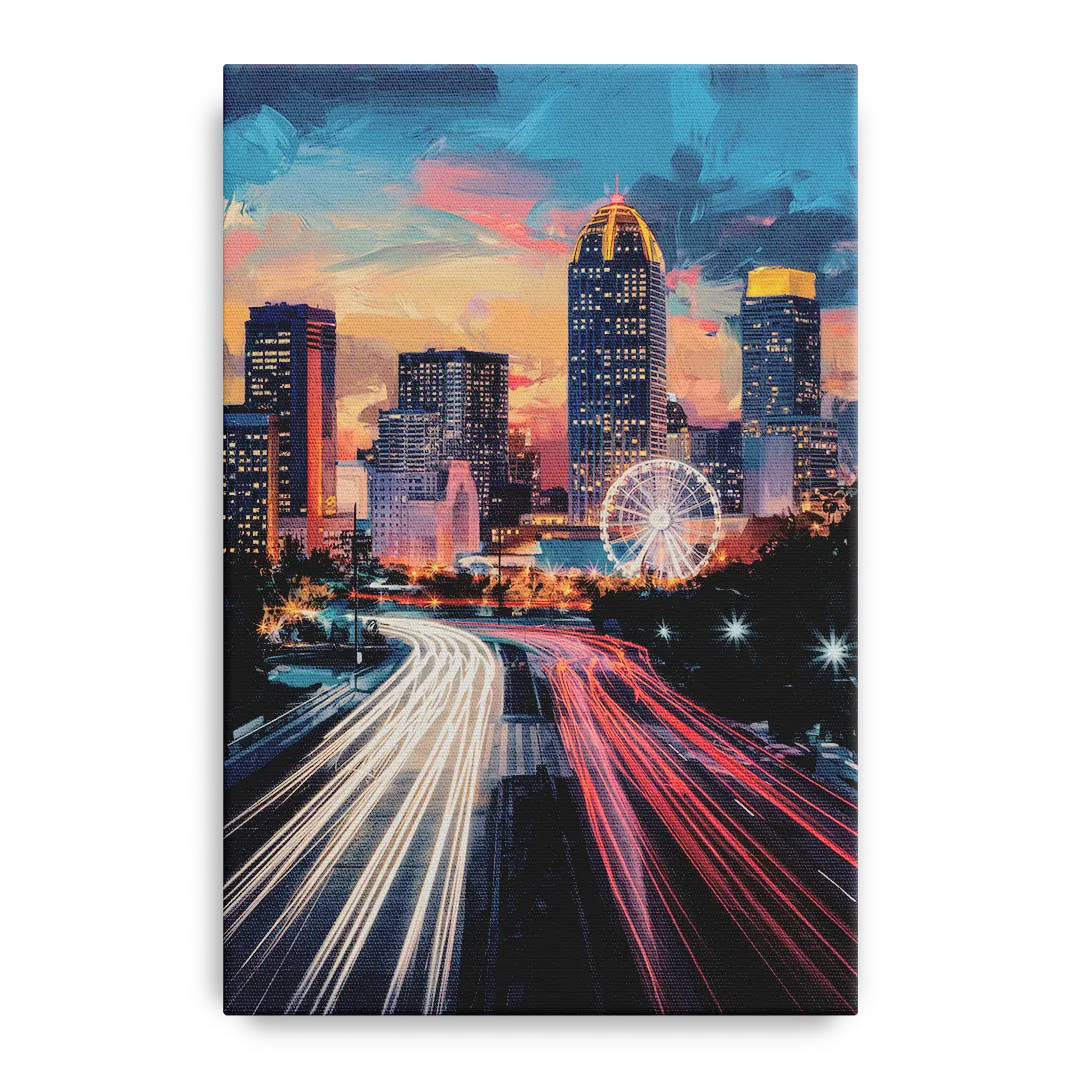 Atlanta Downtown Landmarks - Canvas Wall Art