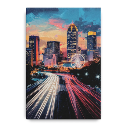 Atlanta Downtown Landmarks - Canvas Wall Art