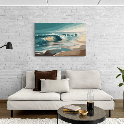 Galveston Ocean Waves - Canvas Wall Art Living Room