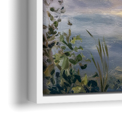 New Hope Waterfront Serenity - Close-Up White Frame Canvas