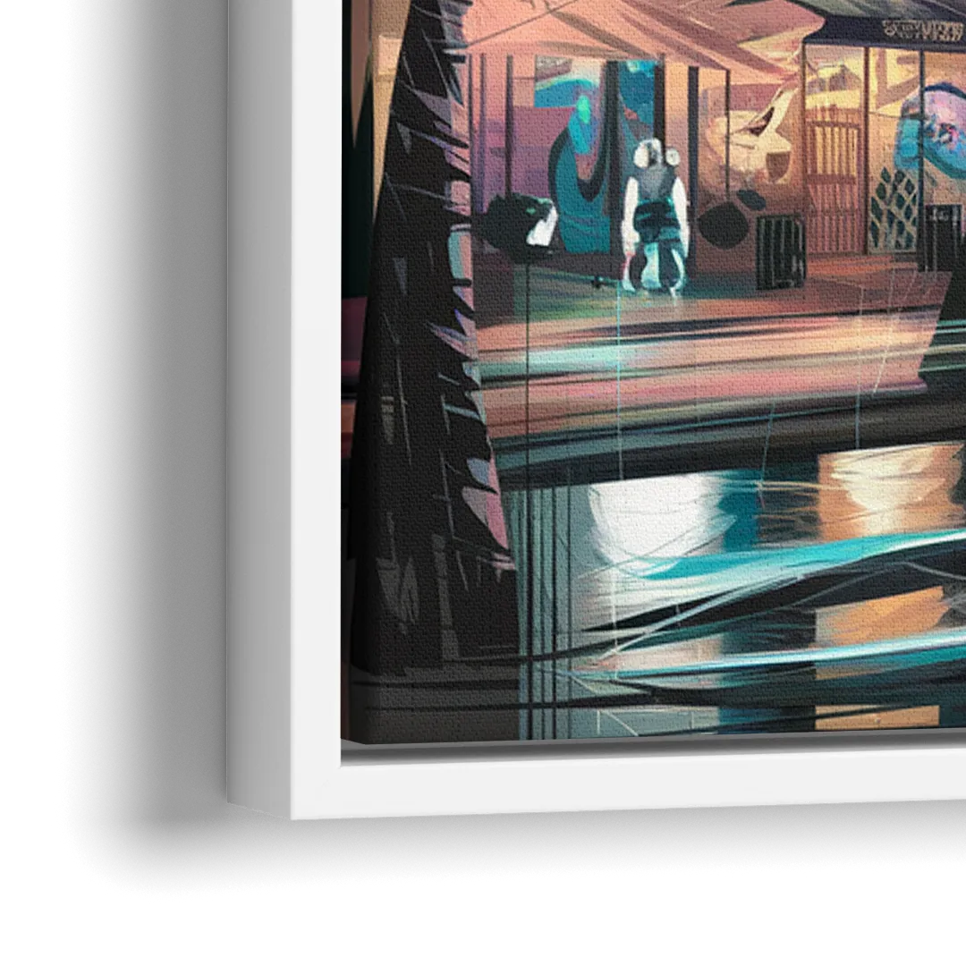 Miami Street Art Culture - Close-Up White Frame Canvas