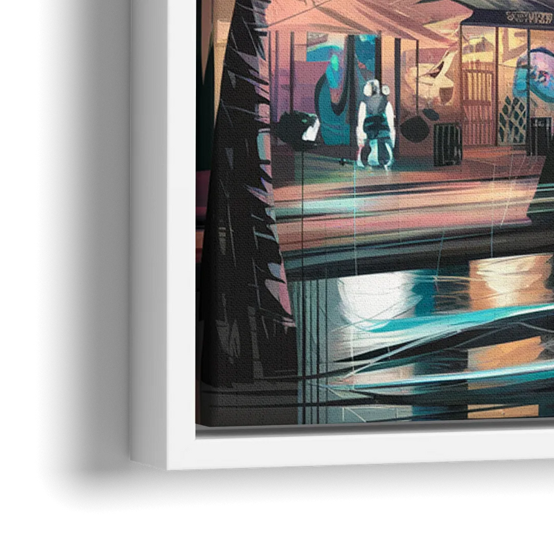 Miami Street Art Culture - Close-Up White Frame Canvas