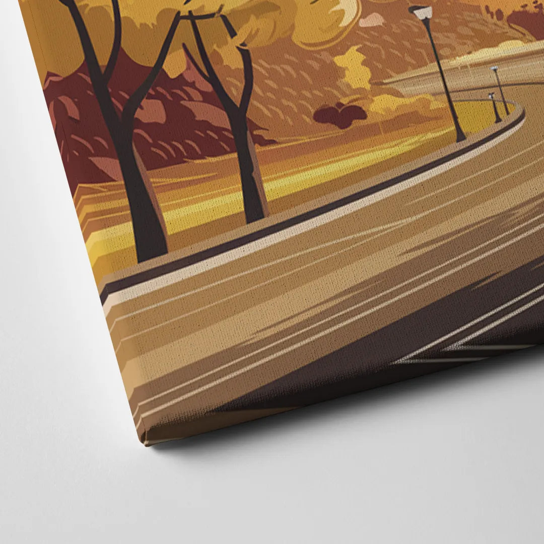 Denver Cityscape in Autumn Canvas Close Up