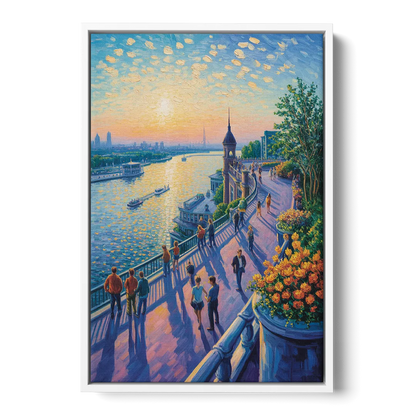 Dufferin Terrace View - White Frame Canvas