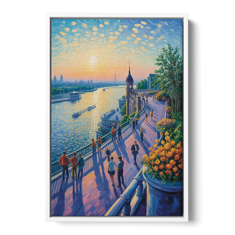 Dufferin Terrace View - White Frame Canvas