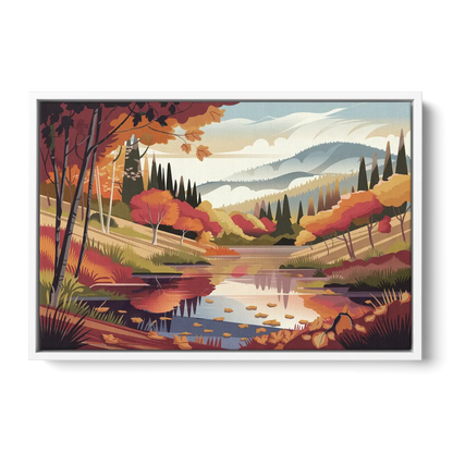 Ashland Fall Foliage - White Frame Canvas