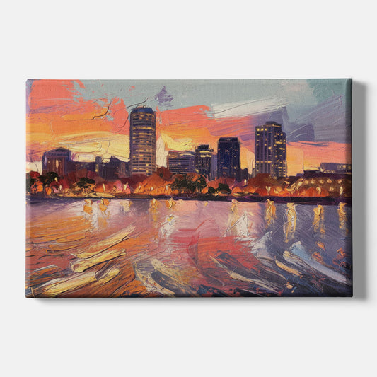 Baltimore Inner Harbor Sunset - Canvas Wall Art