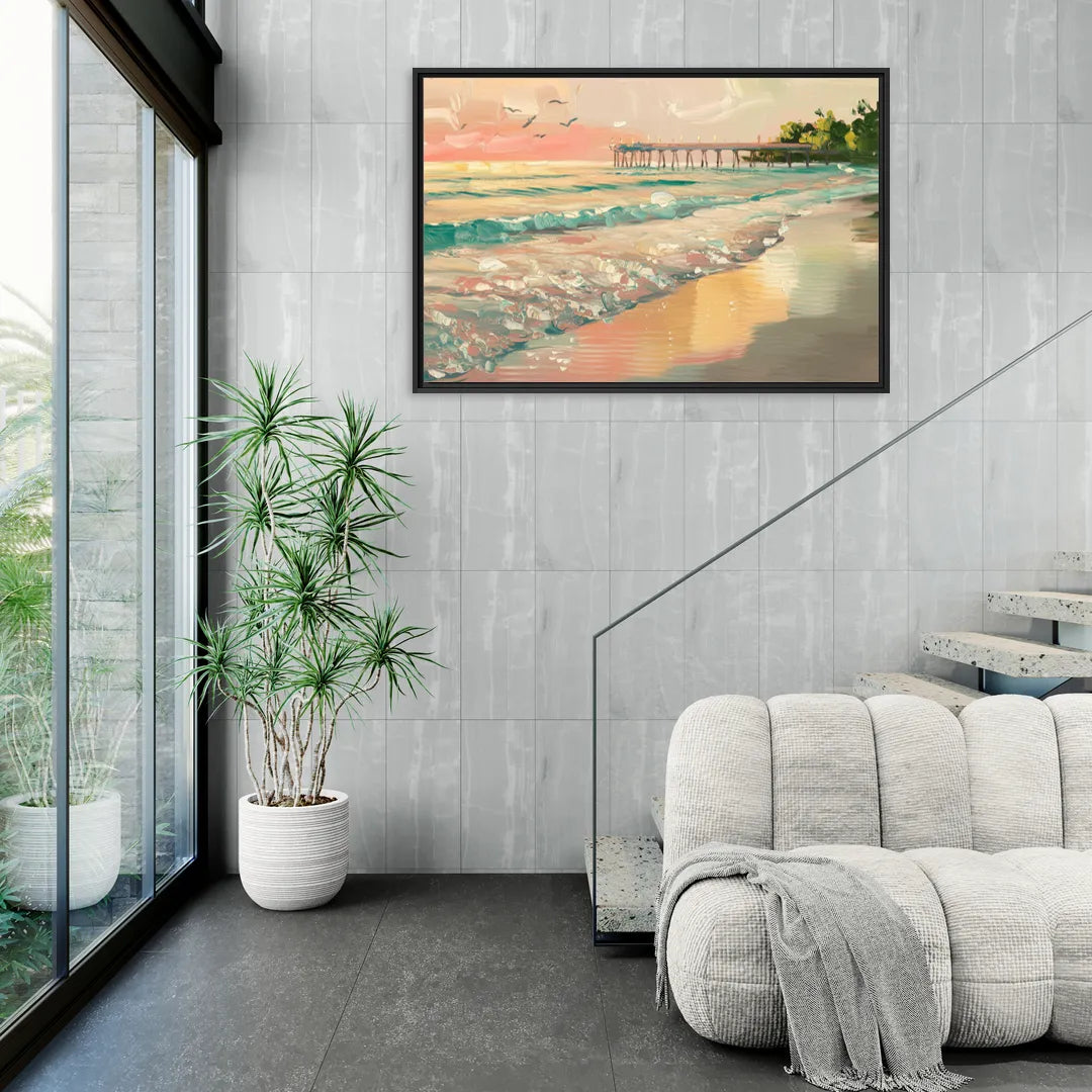 Naples Gulf Shore Serenity - Living Room Black Frame Canvas