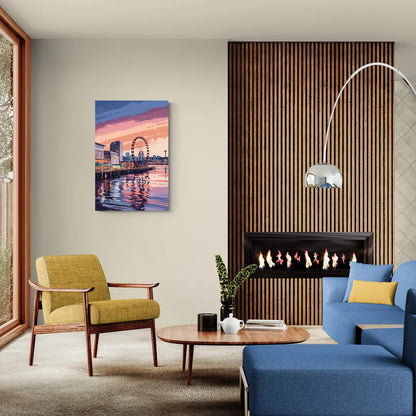 Seattle Waterfront Scene - Canvas Wall Art Living Room