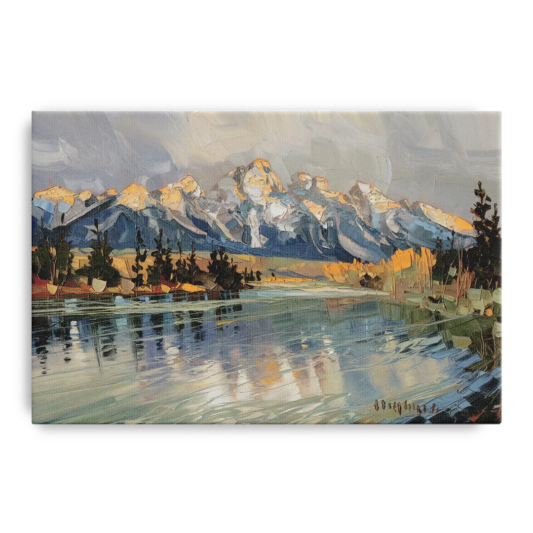 Jackson Hole River Reflection - Canvas Wall Art