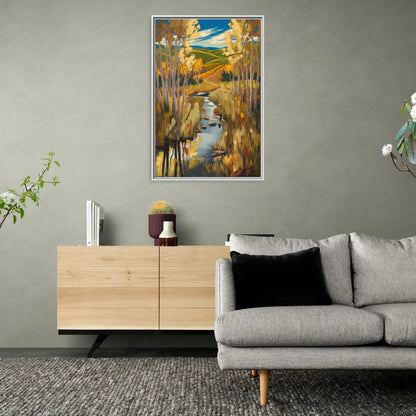Aspen Nature Escape - Living Room White Frame Canvas