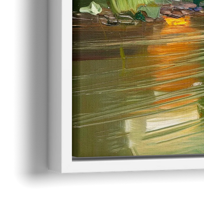 Ashland Riverfront Scene - Close-Up White Frame Canvas