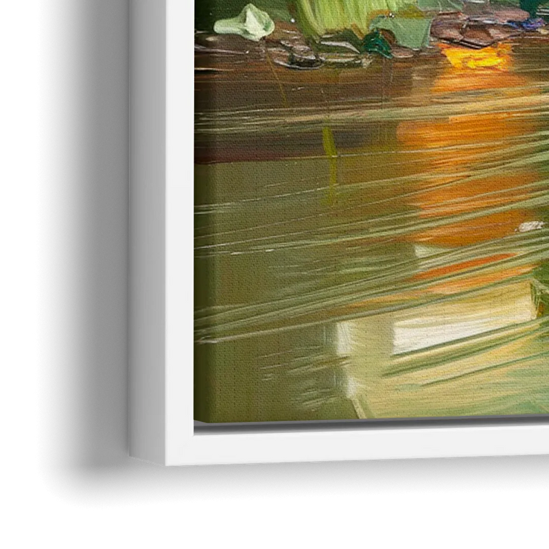 Ashland Riverfront Scene - Close-Up White Frame Canvas