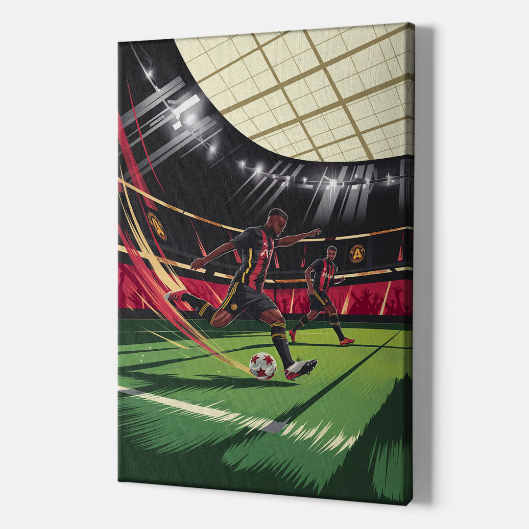 Atlanta United Soccer Action - Canvas Wall Art Indoor