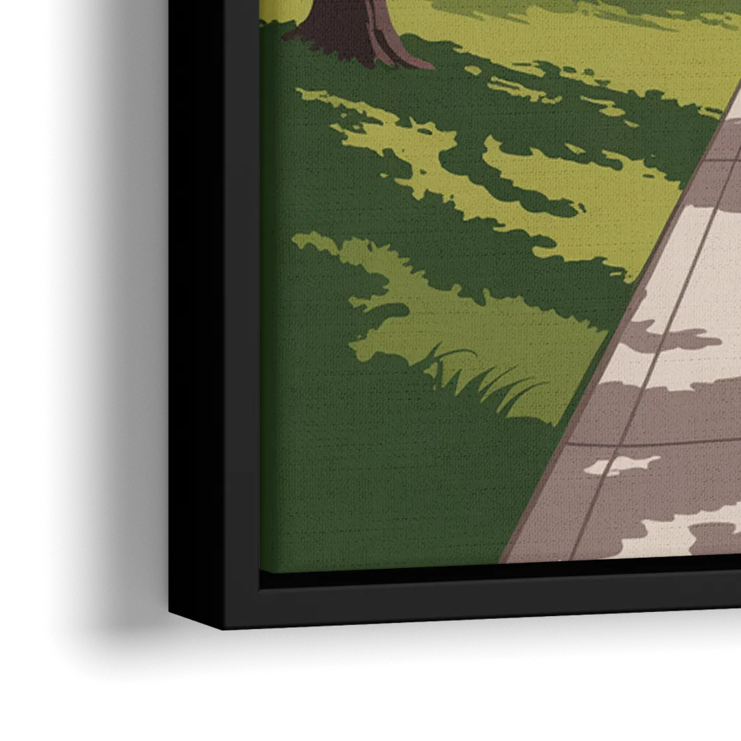 High Park Cherry Blossoms - Close-Up Black Frame Canvas