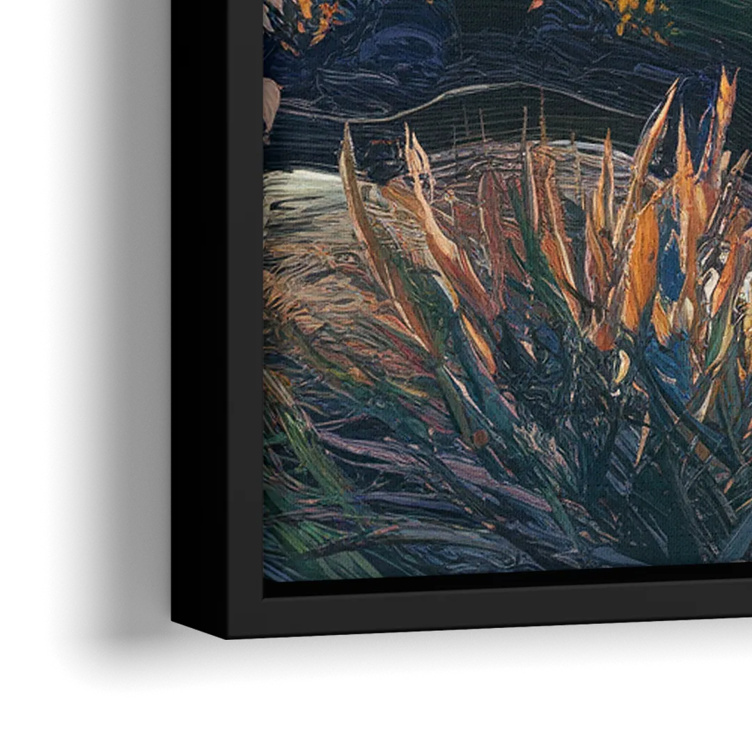 Big Sur Mountain Views - Close-Up Black Frame Canvas