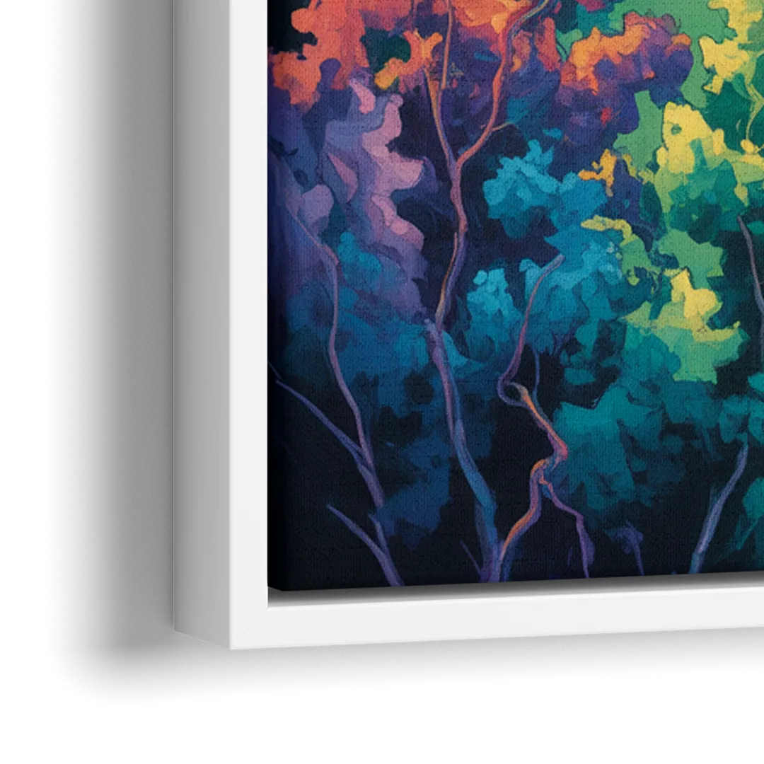 American and Canadian Falls View - Close-Up White Frame Canvas