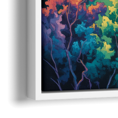 American and Canadian Falls View - Close-Up White Frame Canvas