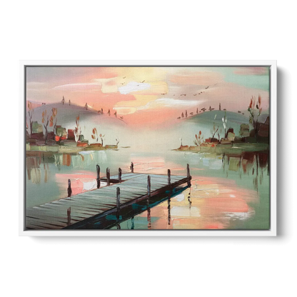 Burlington Waterfront Views - White Frame Canvas