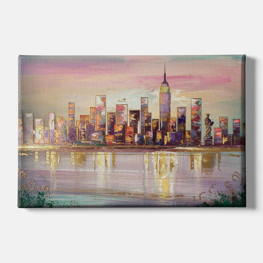 New York City Downtown Skyline - Canvas Wall Art