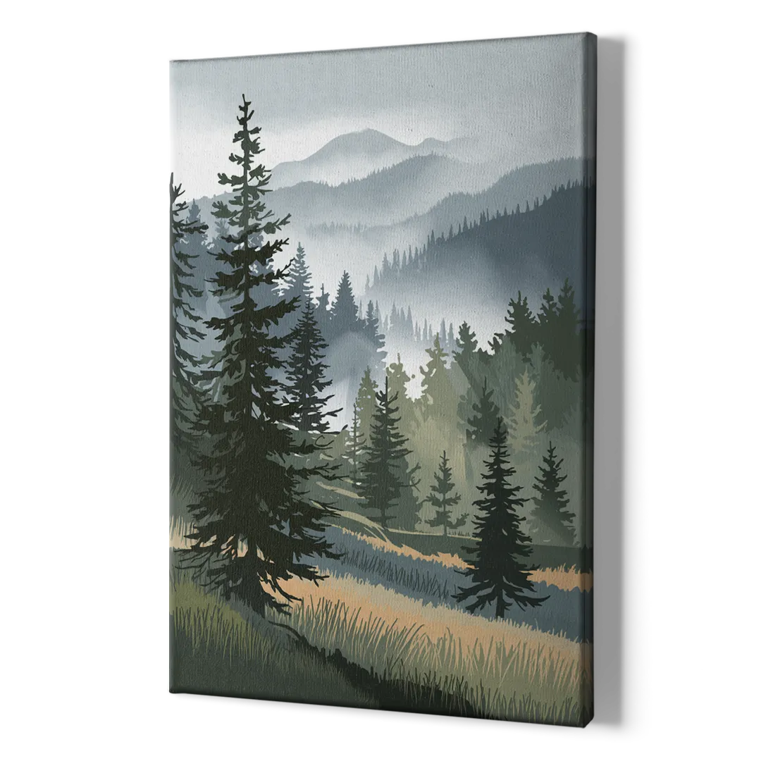 Sitka Evergreen Landscape - Canvas Print Art Sides
