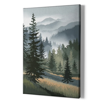 Sitka Evergreen Landscape - Canvas Print Art Sides