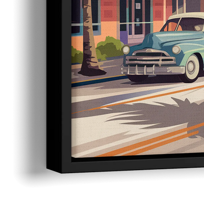 Miami Art Deco District - Close-Up Black Frame Canvas