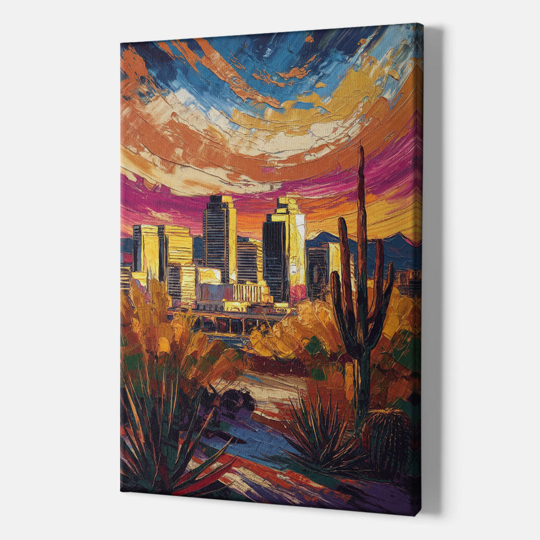Phoenix Downtown Cityscape - Canvas Wall Art Indoor