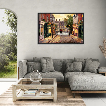 Lancaster Historic Downtown - Living Room Black Frame Canvas