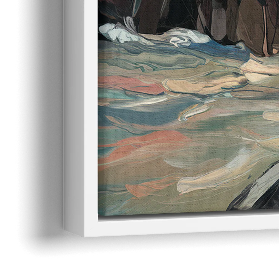 Traverse City Lighthouse View - Close-Up White Frame Canvas