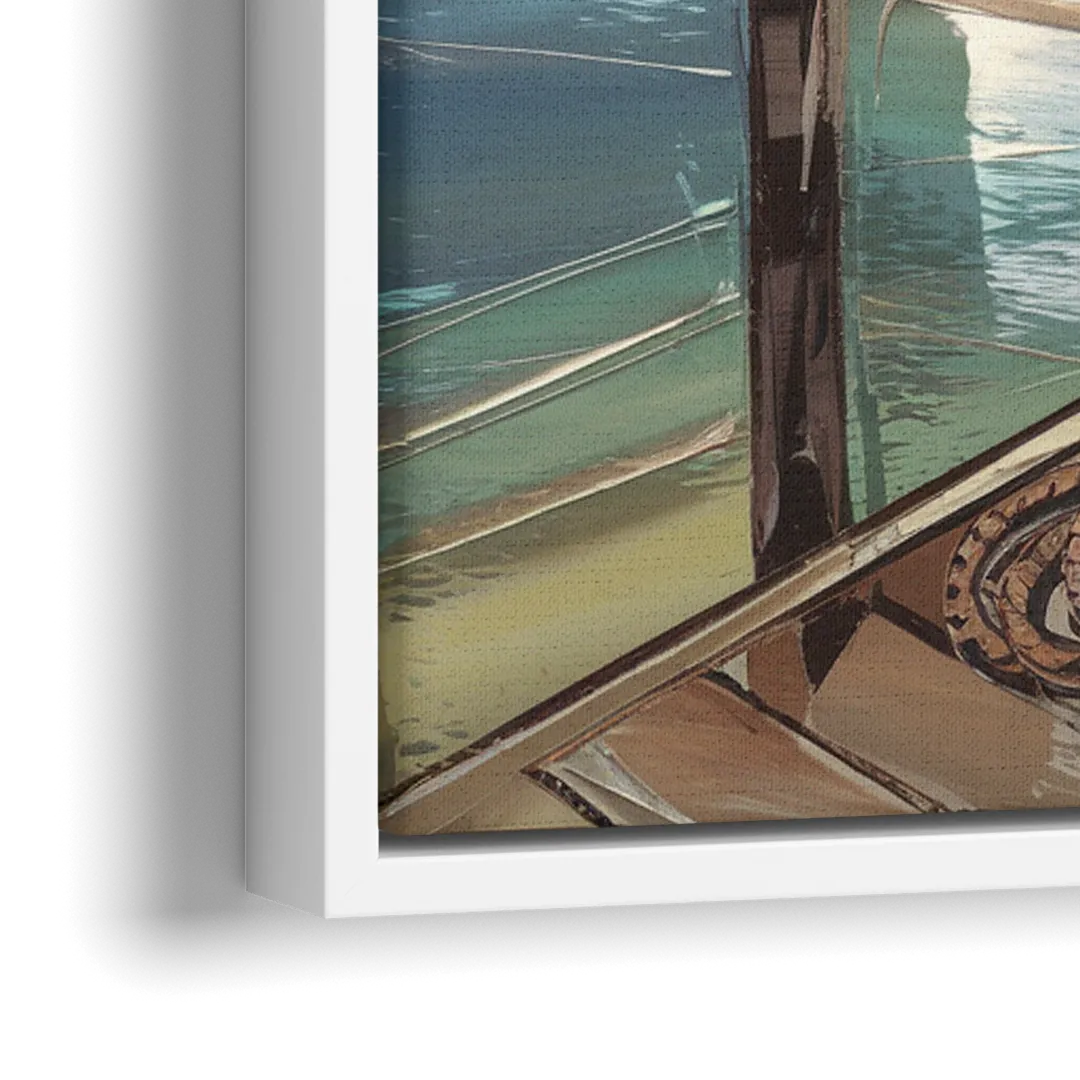 Hilton Head Island Coastal Lighthouse - Close-Up White Frame Canvas
