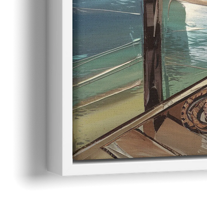 Hilton Head Island Coastal Lighthouse - Close-Up White Frame Canvas