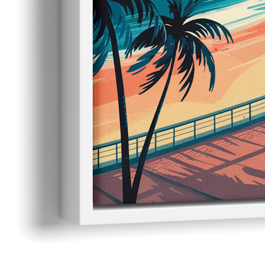 Fort Lauderdale Oceanfront Views - Close-Up White Frame Canvas
