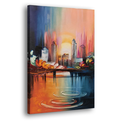 Louisville Skyline at Sunrise - Canvas Print Art Sides