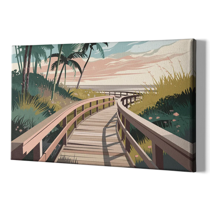 Virginia Beach Boardwalk Bliss - Canvas Print Art Sides