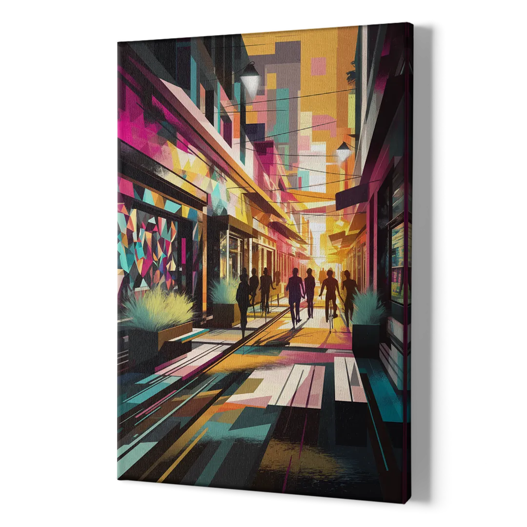 Garland Vibrant Streets - Canvas Print Art Sides